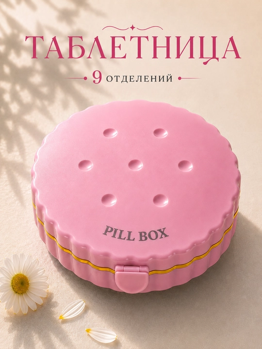 Таблетница, органайзер, контейнер, неделька, для хранения таблеток, утро, день и вечер, 7 дней - 