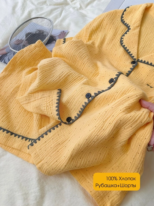 Ayollar paxtadan tikilgan yozgi pijama va shortik