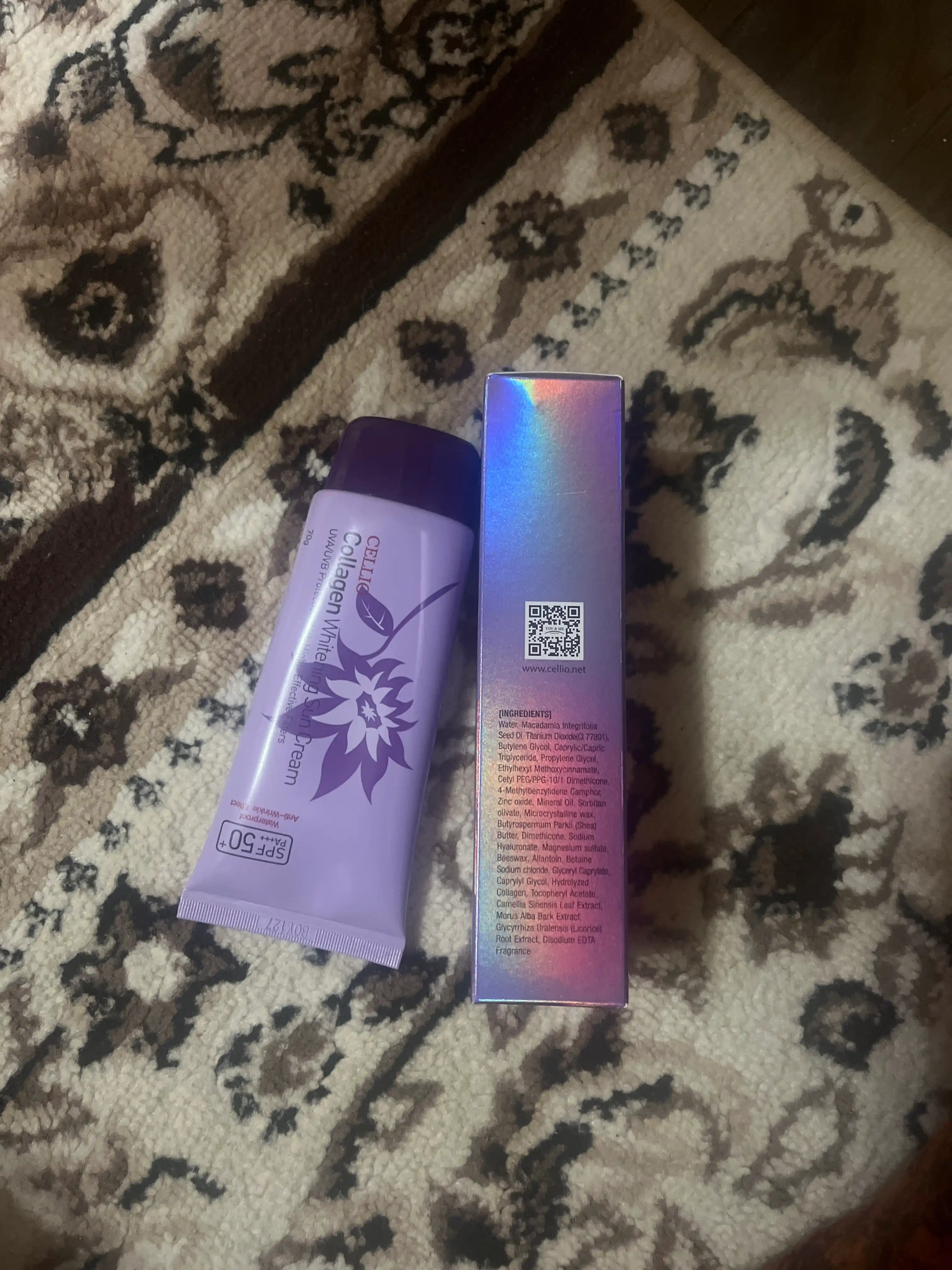 Quyoshdan himoyalash yuz kremi CELLIO Collagen White, SPF 50+, 70 g