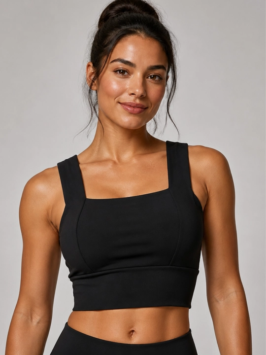 Спортивный топ-бра Flex — чёрный, стильный и комфортный. Размер: S, M, L, XL, XXL - 