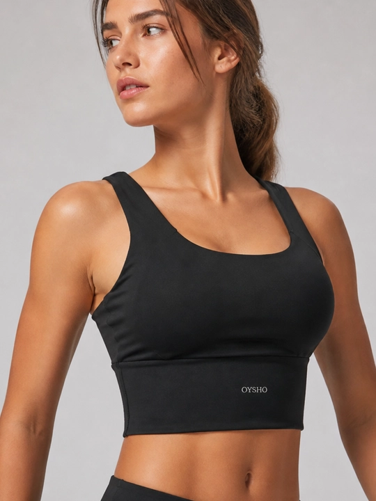 Flex sport top-bra - qora, zamonaviy va qulay. O‘lchami: S, M, L, XL, XXL