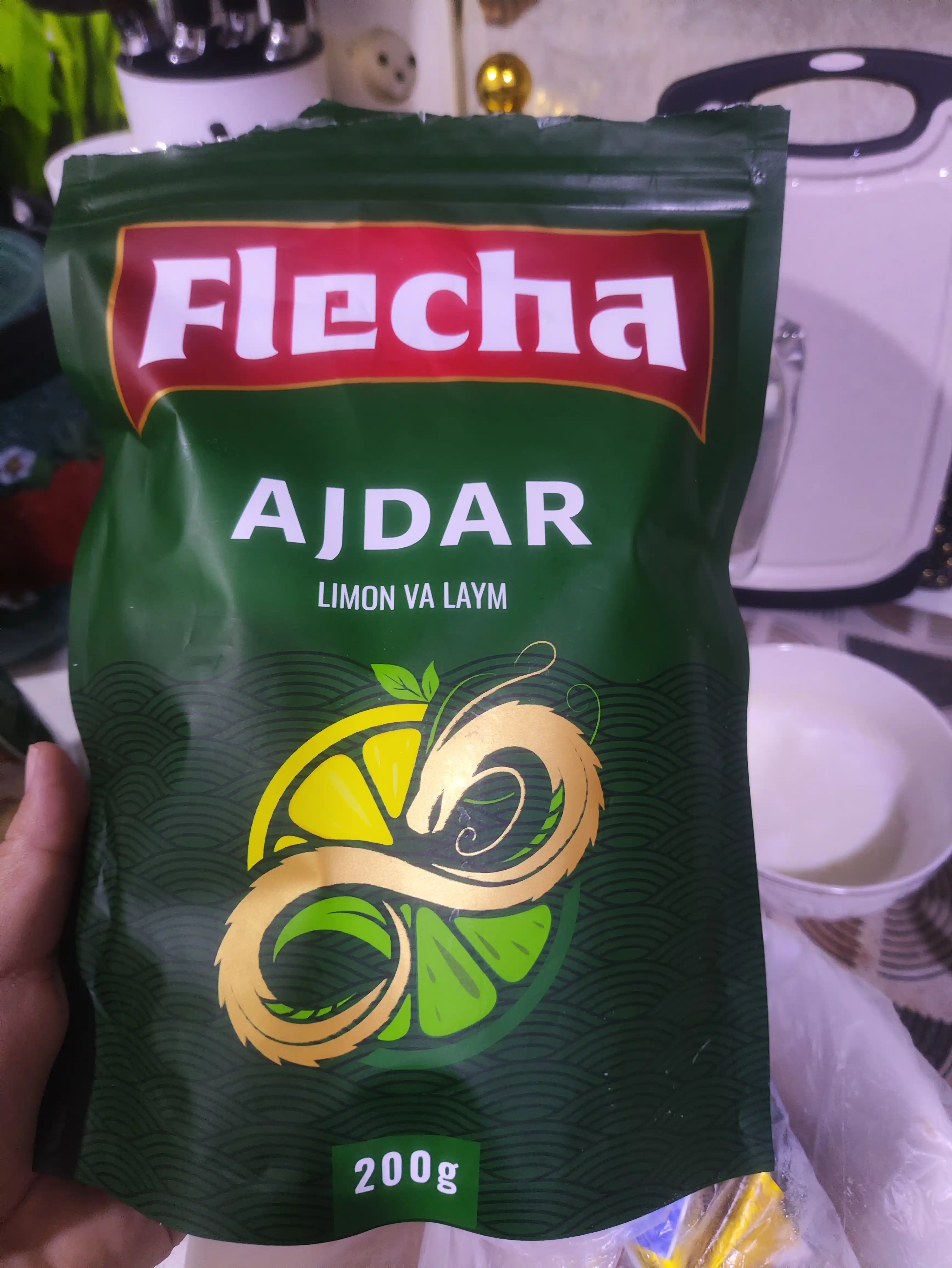 Xitoy ko'k choyi Flecha Ajdar Limon va Laym, yirik bargli, 200 gr