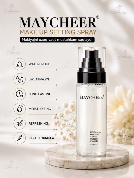 Mukammal pardoz uchun "Maycheer" fiksatsiyalovchi spreyi, 100 ml