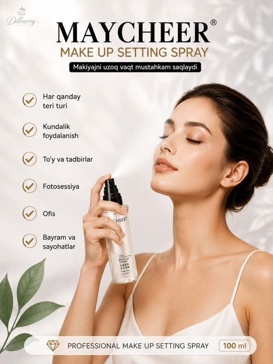 Mukammal pardoz uchun "Maycheer" fiksatsiyalovchi spreyi, 100 ml