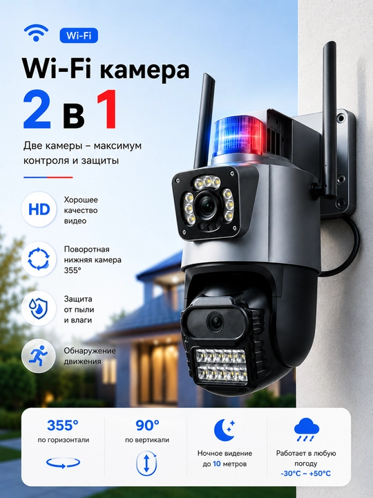 Wi-Fi Камера IP видеонаблюдения PTZ - 