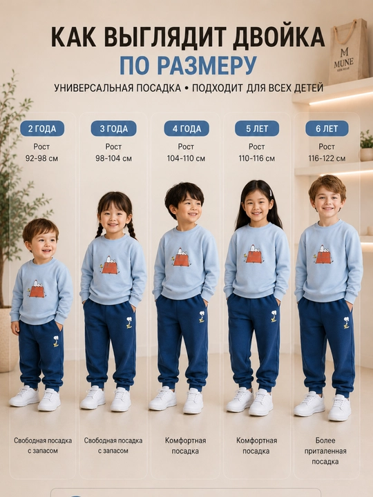 Детский хлопковый спортивный костюм с принтом