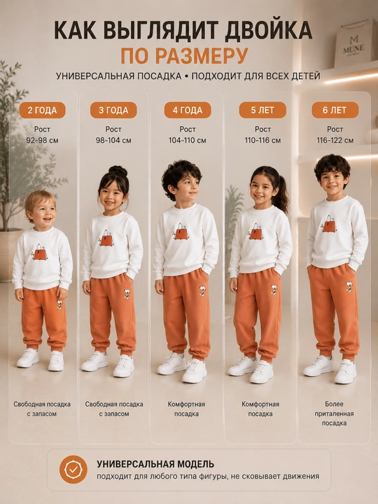 Детский хлопковый спортивный костюм с принтом
