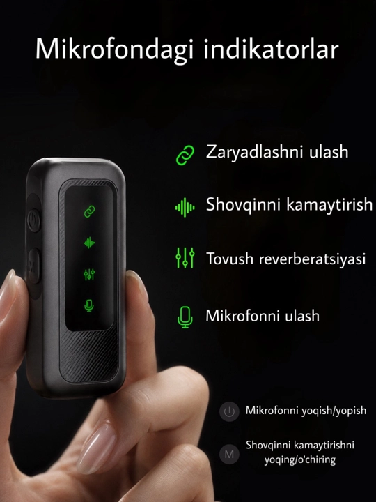 Микрофон петличный беспроводной для iPhone и Android 2 шт