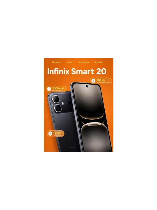Смартфон Infinix Smart 20 4GB/128GB NFC, экран 120Гц, аккумулятор 5000 мАч
