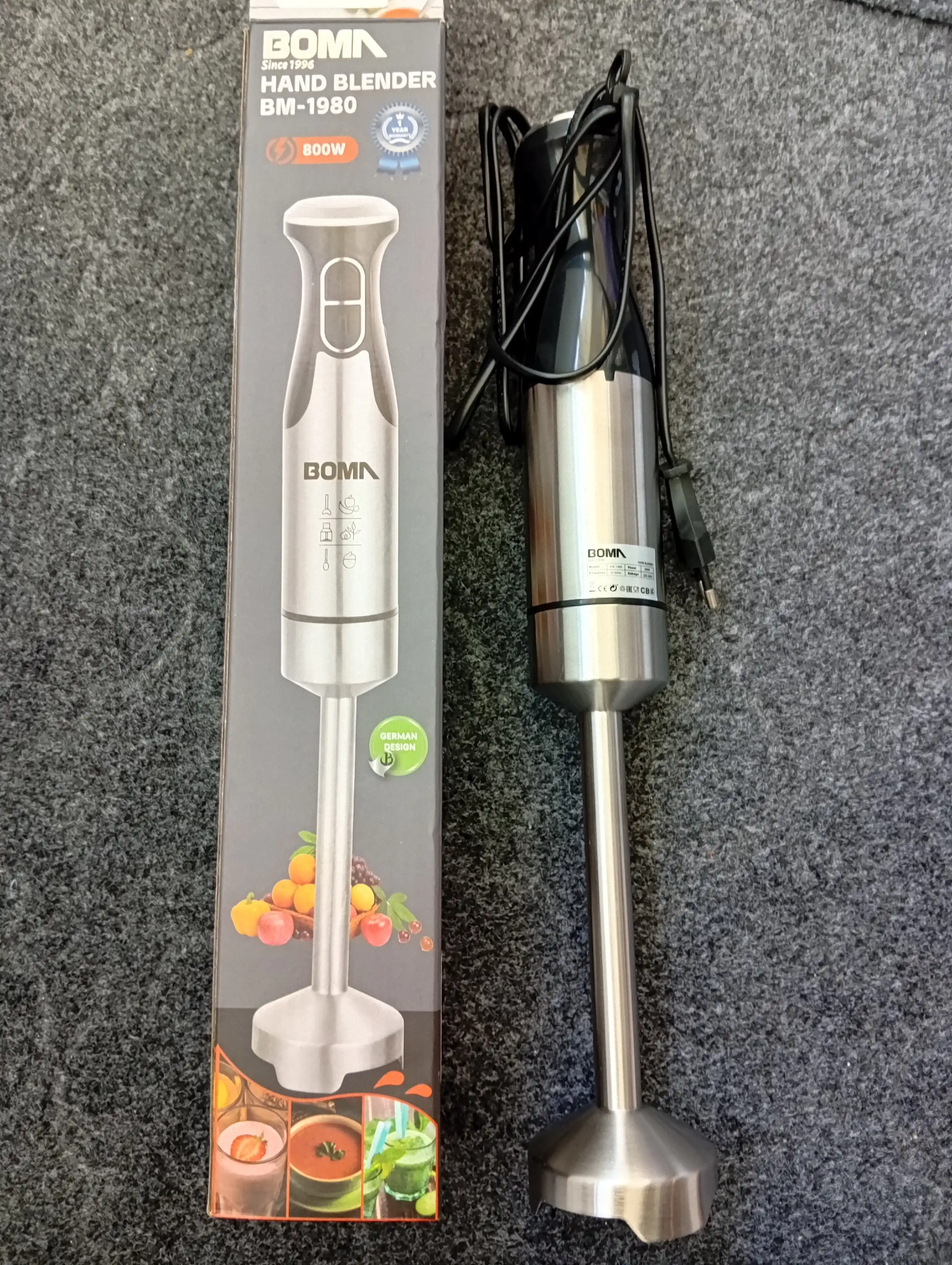 Qo'l blenderi 4 in 1, quvvati 300-1000W BOMA, ko‘p funksiyali blender, metall pogrujnoy