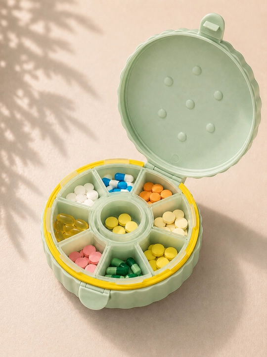 Таблетница органайзер контейнер неделька для хранения таблеток утро, день и вечер 7 дней