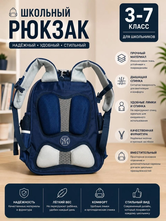 Maktab sumka-rugzak 3–7-sinflar uchun
