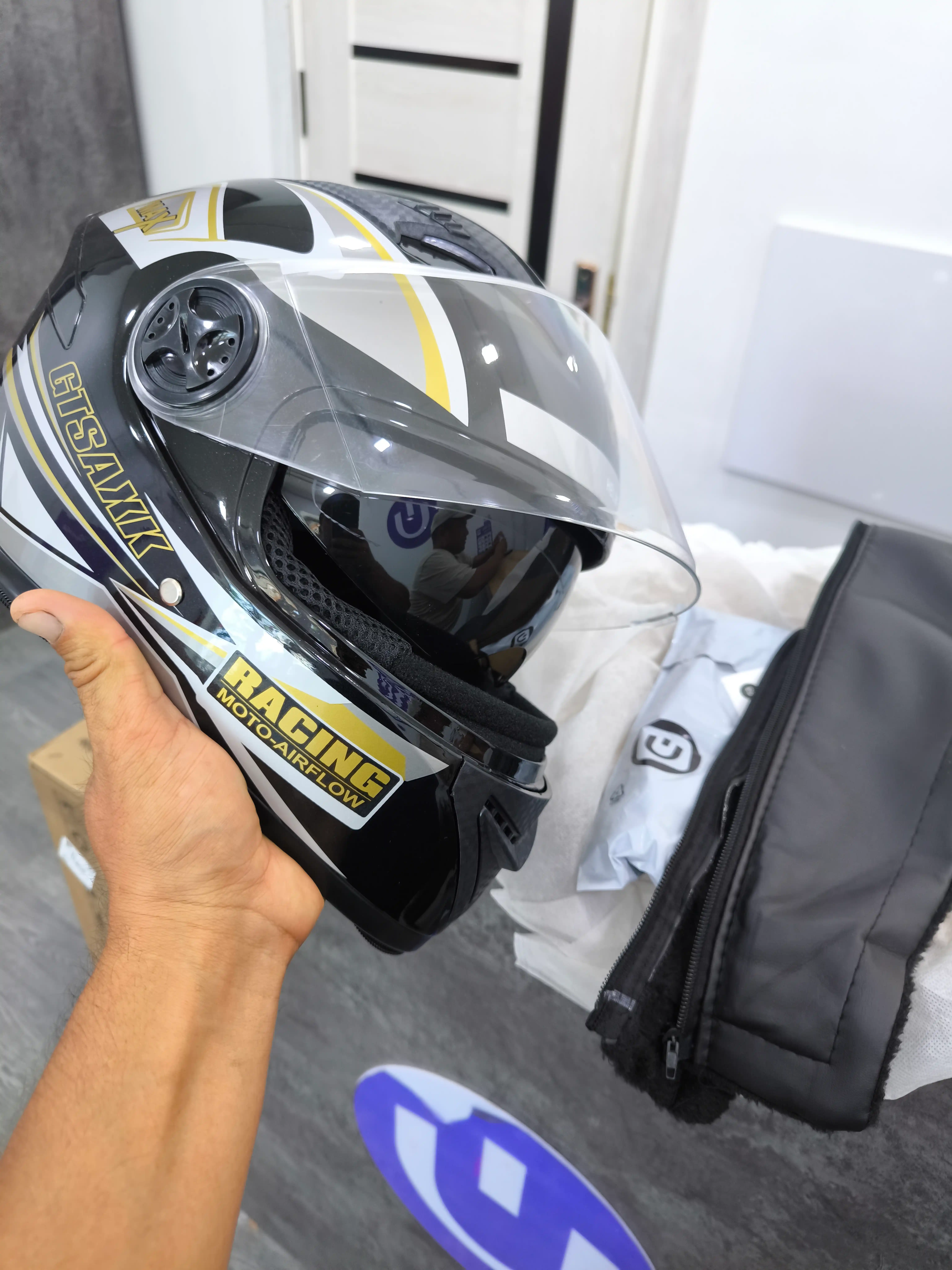 AXK moto shlem, skuter kaska va mototsikl uchun himoya moto kaska Model: 557-903