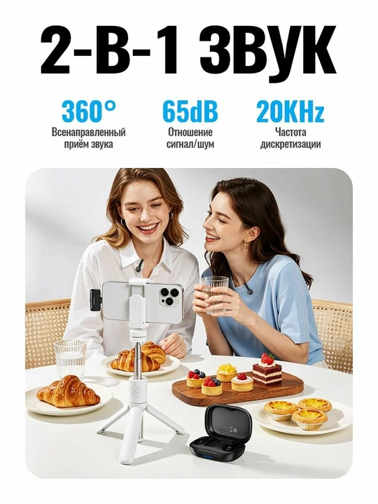 Simsiz petlichka mikrofon telefon uchun Type-C / Lightning, kontent va intervyu uchun