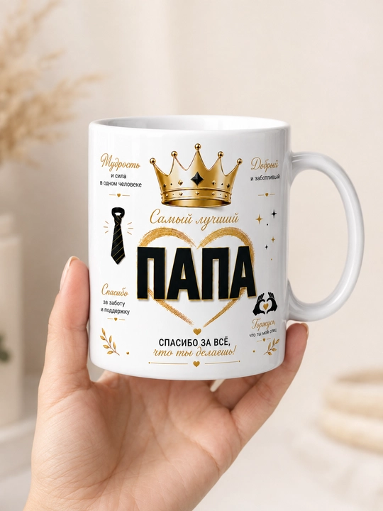 DADA dizaynli sovg‘a krujka, dada/ota uchun, 330 ml