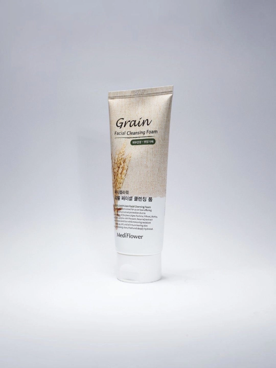MEDIFLOWER Grain Facial Cleansing Foam, don ekstraktlari bilan yuz yuvish ko'pigi, 120 ml - 