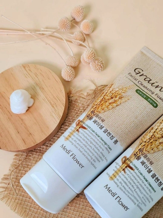 MEDIFLOWER Grain Facial Cleansing Foam, пенка для умывания с зерновым комплексом, 120 мл