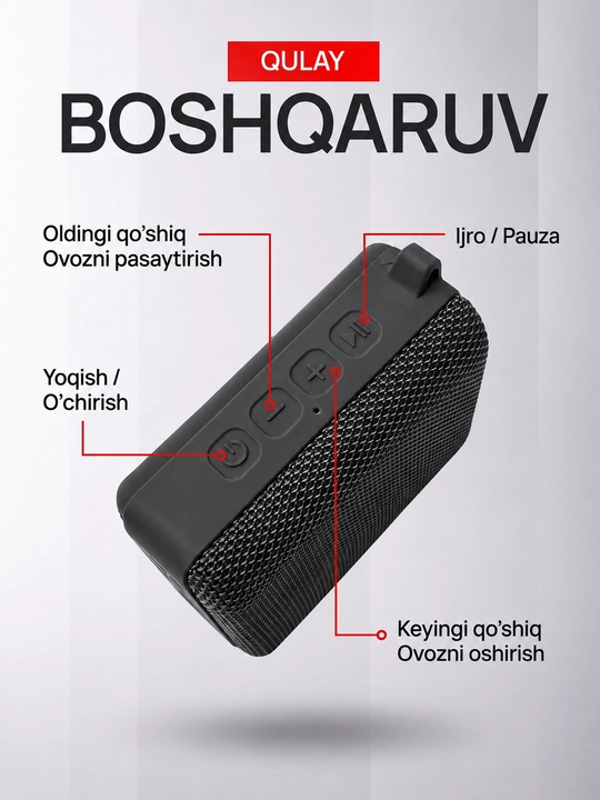Simsiz mini kalonka KOLEER S31, portativ bluetooth kolonka, IPX7 suvga chidamli karnay