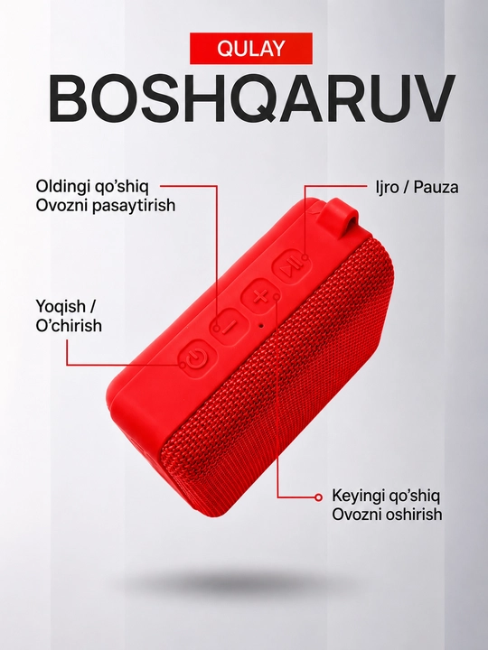 Simsiz mini kalonka KOLEER S31, portativ bluetooth kolonka, IPX7 suvga chidamli karnay