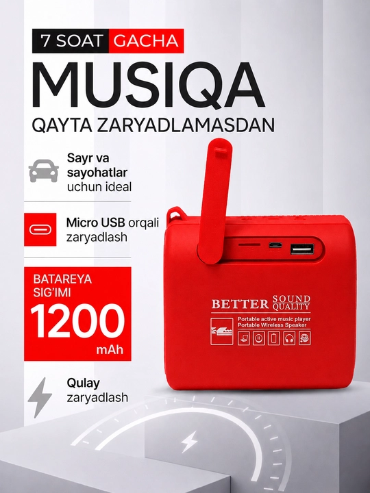 Simsiz mini kalonka KOLEER S31, portativ bluetooth kolonka, IPX7 suvga chidamli karnay