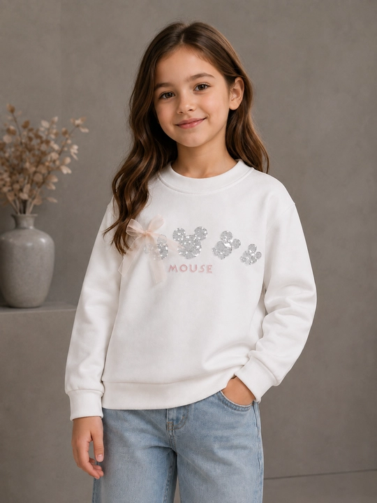 Qizlar sviteri, kundalik kofta, kuzgi yengil kofta, yumshoq polyester svitshot - 