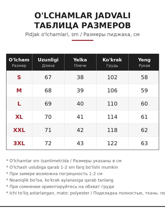 Ayollar pidjagi , kostyum ayollar uchun(shimsiz), blazer, astarli jaket, bahor-kuz, M-3XL