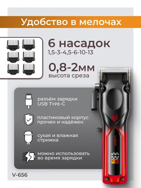 Машинка для стрижки и триммер VGR профессиональный набор, триммер