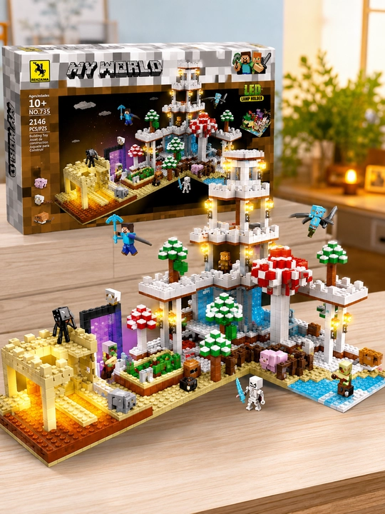 LED yoritgichli "My World" konstruktori, 2146 ta detal, NO.735 - 