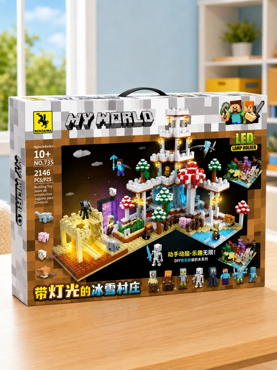 LED yoritgichli "My World" konstruktori, 2146 ta detal, NO.735