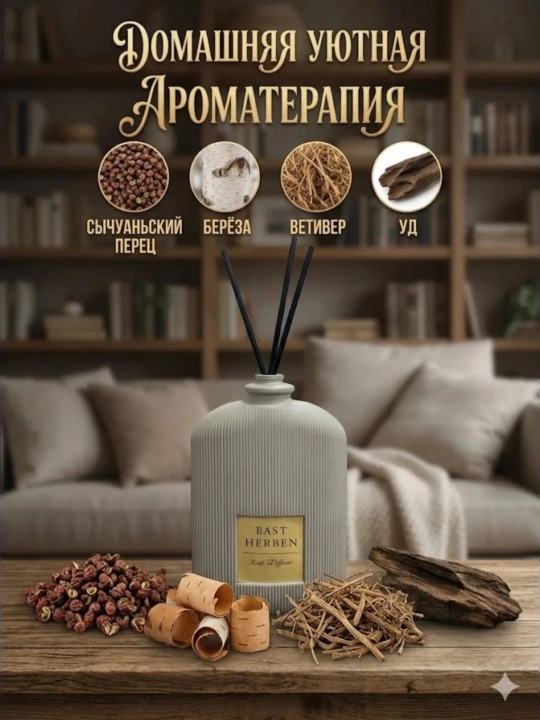Uy, avto va ofislar uchun havo xushbo'ylagichi, tayoqchali diffuzor, 100 ml, EAST HERBEN