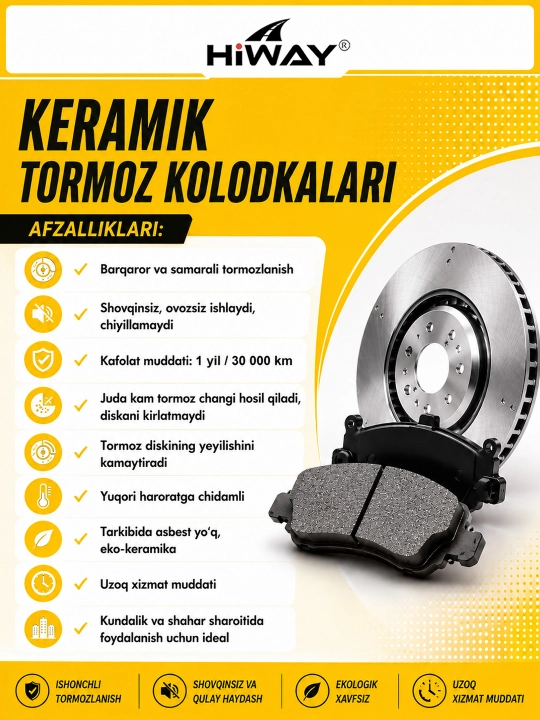 HiWAY колодки тормозные передние керамические CHEVROLET CAPTIVA 1-4