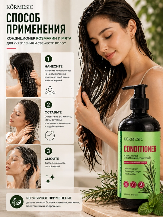 KO‘RMESIC Rosemary Mint Strengthening Conditioner soch uchun konditsioneri - 450 ml