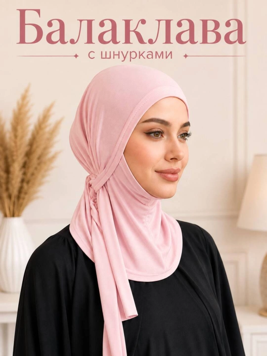 Ayollar uchun bog'ichli balaklava hijob qalpoqcha - 