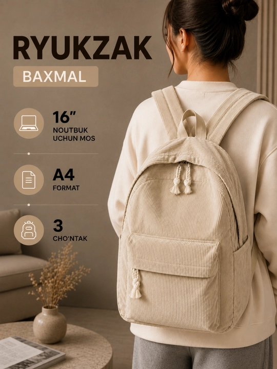 Maktab ryukzagi, velvet, ayollar, erkaklar, bolalar uchun popka, maktab sumkasi