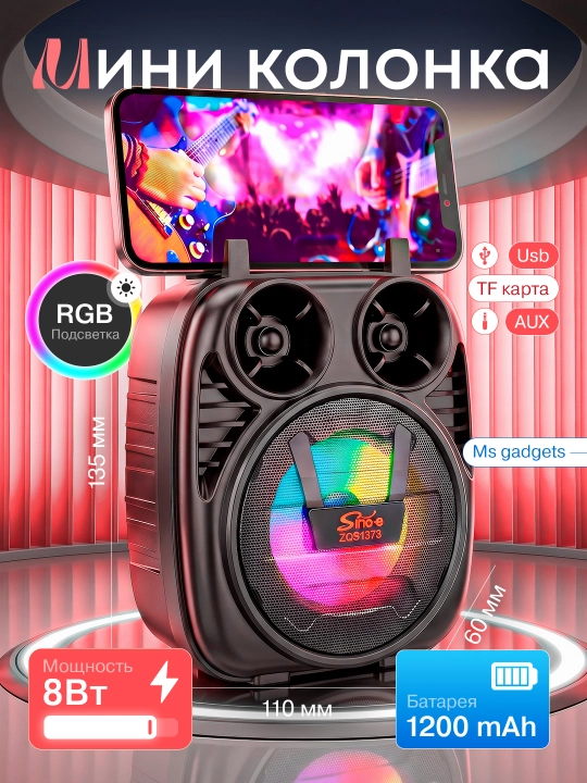 Portativ karaoke dinamik, simsiz Bluetooth, ushlagichli, stend bilan yurish uchun