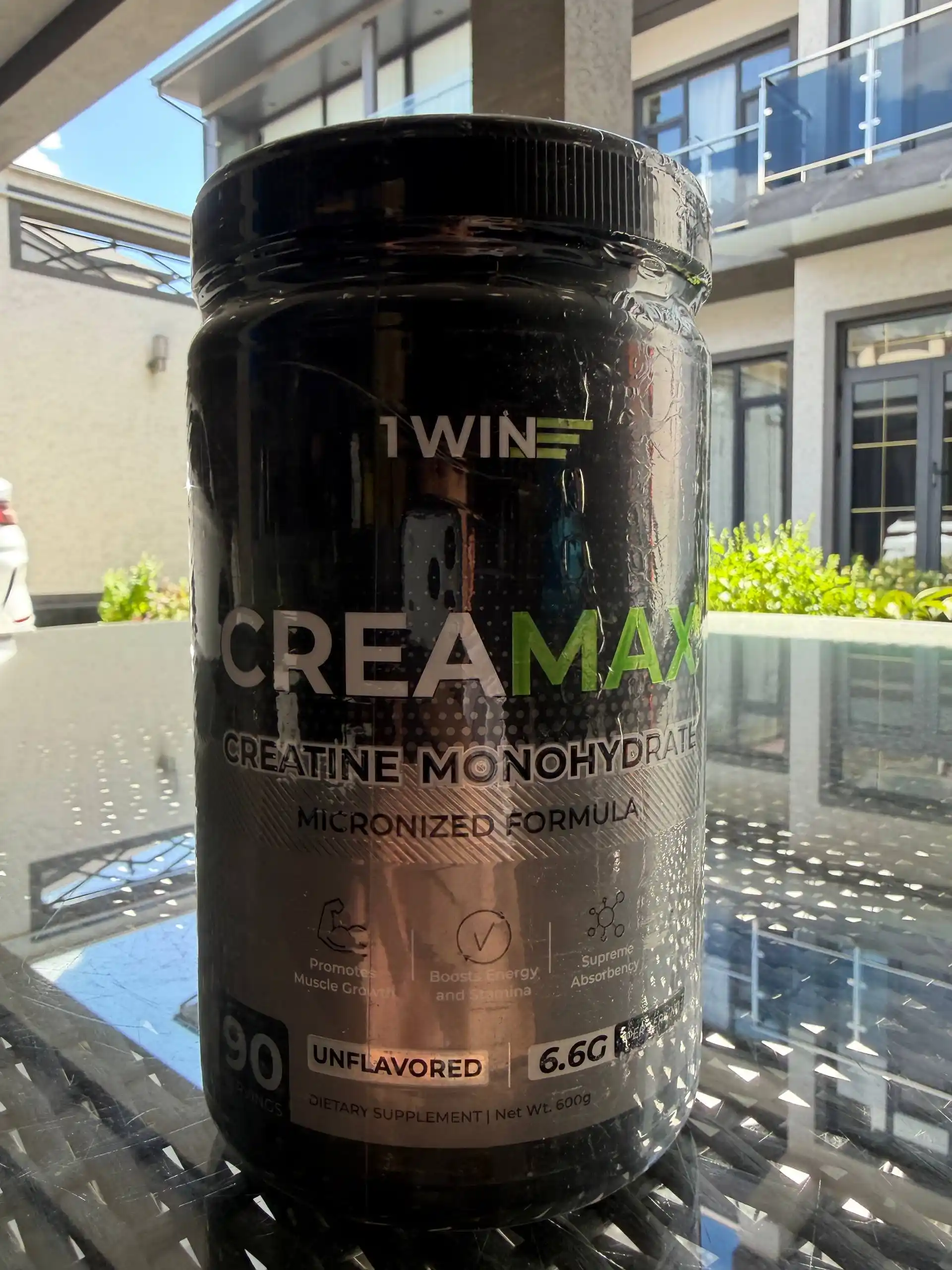 Kreatin monogidrat 1WIN CreaMax 600 gr, 90 porsiya, tamsiz