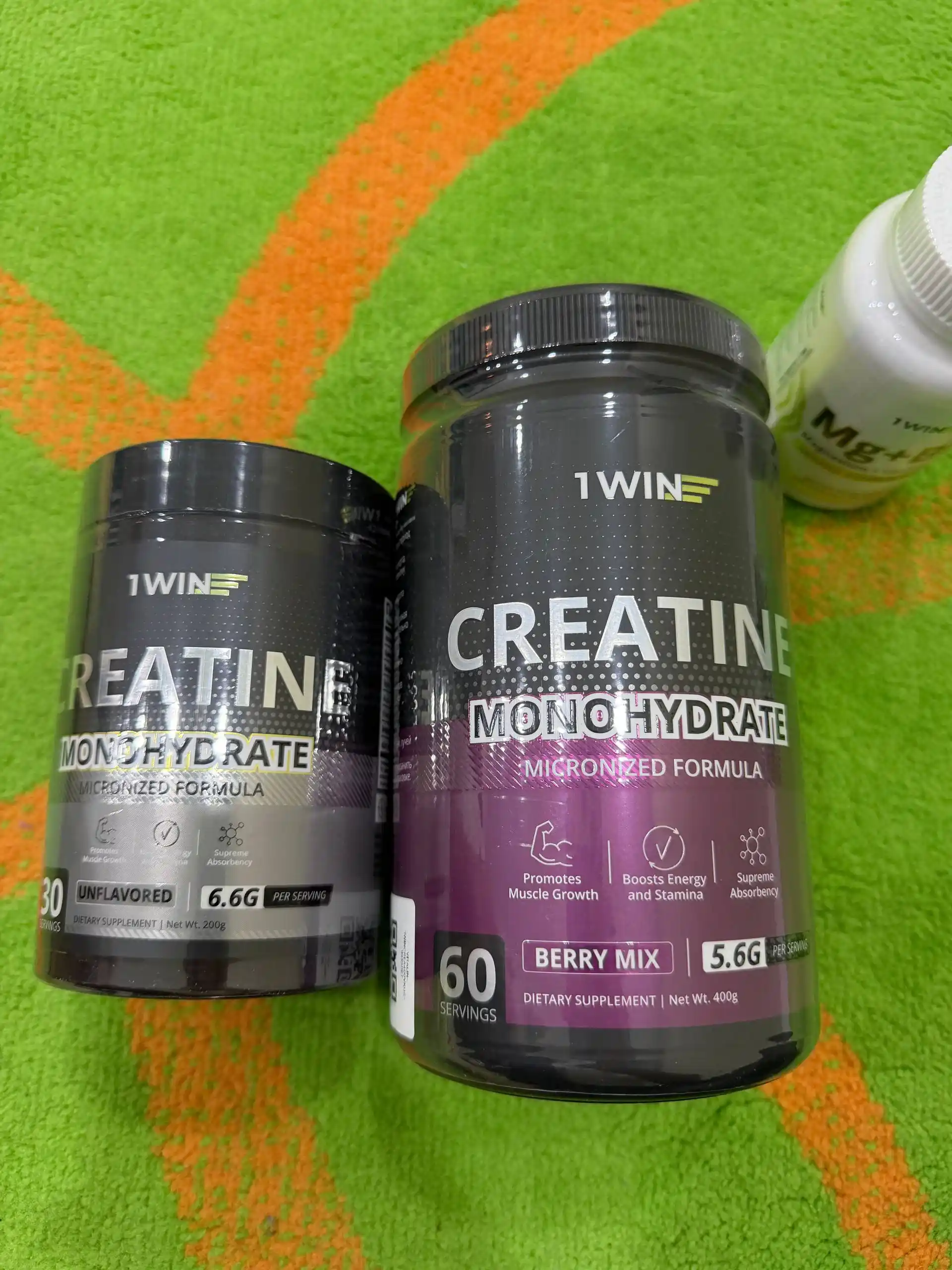 Креатин моногидрат 1WIN, creatine monohydrate + витамин С, 400 гр, со вкусом