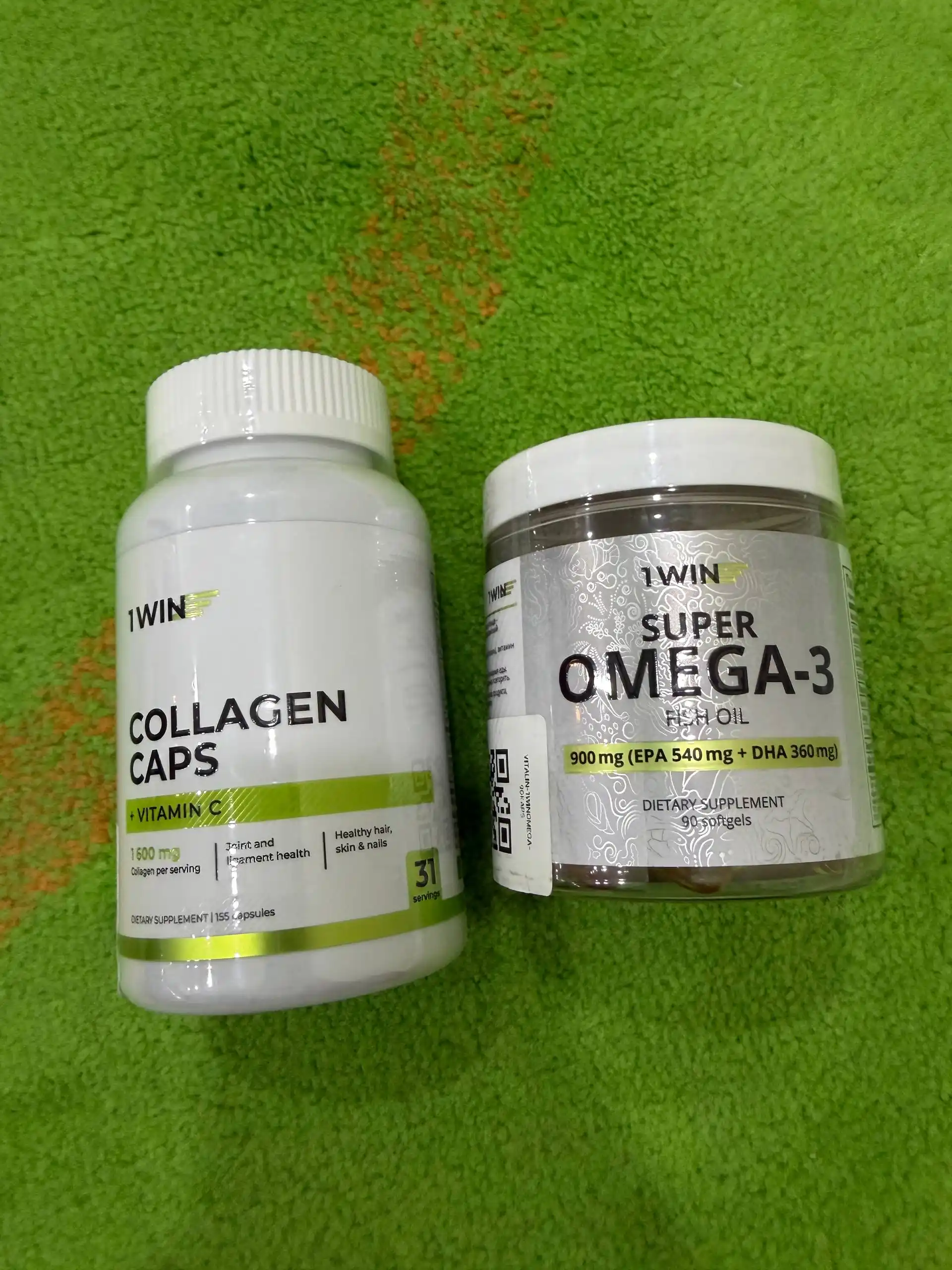 Bo'g'im va boylamlar uchun Kollagen Vitamin C bilan, 1WIN, 155 kapsula