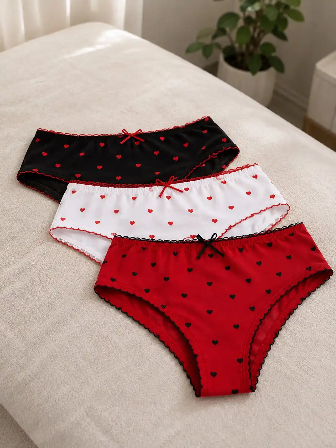 Комплект женских трусов Girls' Love, 3 шт, 95% хлопок, Free Size, 12–18 лет