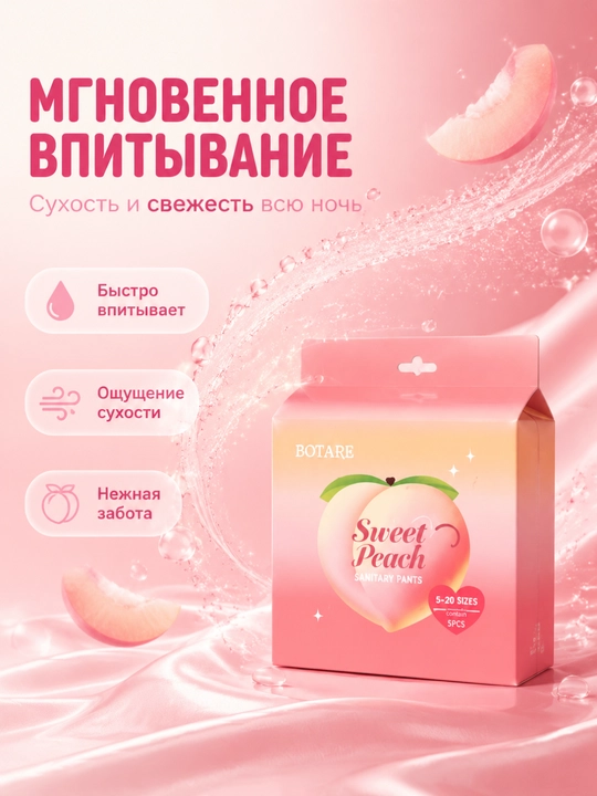 BOTARE гигиенические трусы,  5 шт в упаковке, S-M, L, XL - 