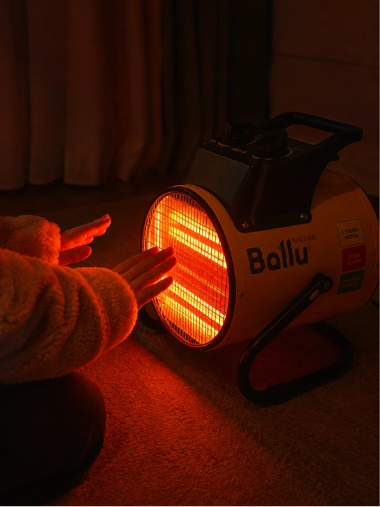 Ballu BHP-Pe2 ko‘chma elektr qurilish isitish pechkasi 1000/2000 W termostatli