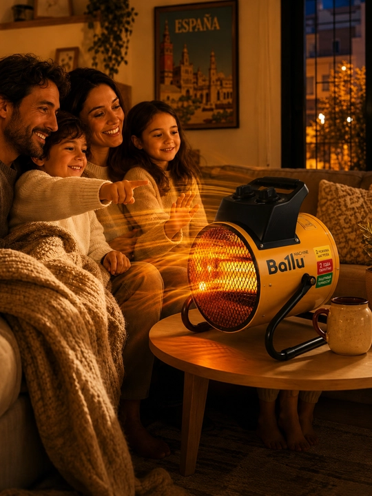 Ballu BHP-Pe2 ko‘chma elektr qurilish isitish pechkasi 1000/2000 W termostatli