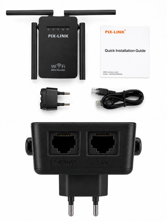 Mini Wi-Fi router, signal kuchaytirgich va repetitor, 3 tasi 1 da