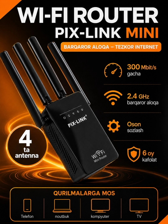 Мини роутер, усилитель сигнала, репитер, Wi-Fi, 3 в 1 - 