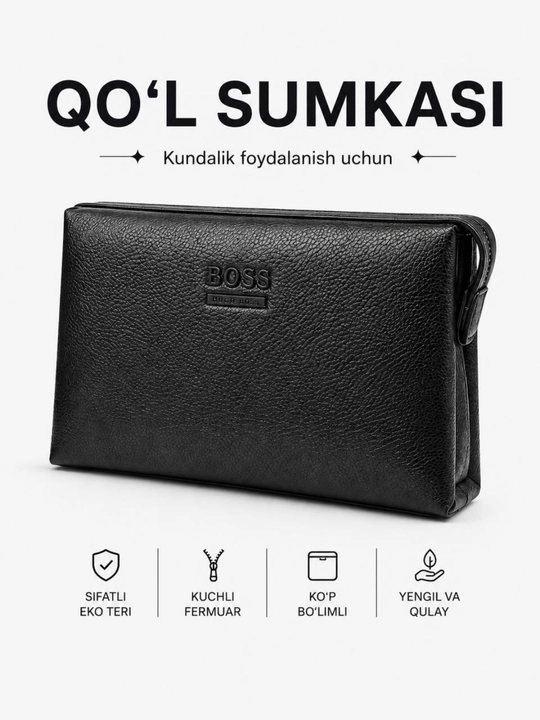 Erkaklar uchun qo‘l sumkasi, ko‘p bo‘limli - 