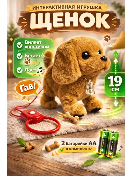 Интерактивная игрушка, робот собака, умный щенок, ходит и гавкает