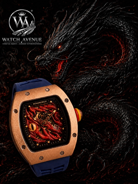Кварцевые часы Richard Mille Dragon Eye GOLD 