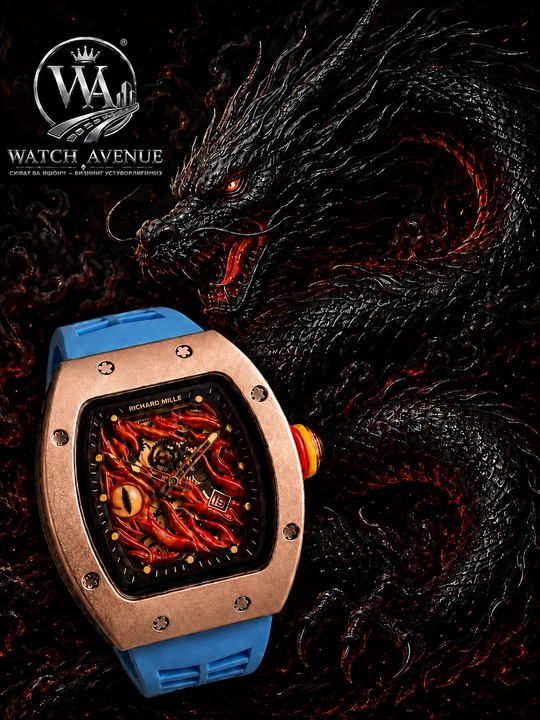 Кварцевые часы Richard Mille Dragon Eye GOLD 