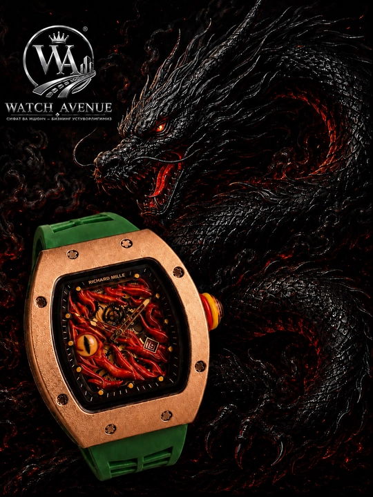 Кварцевые часы Richard Mille Dragon Eye GOLD 