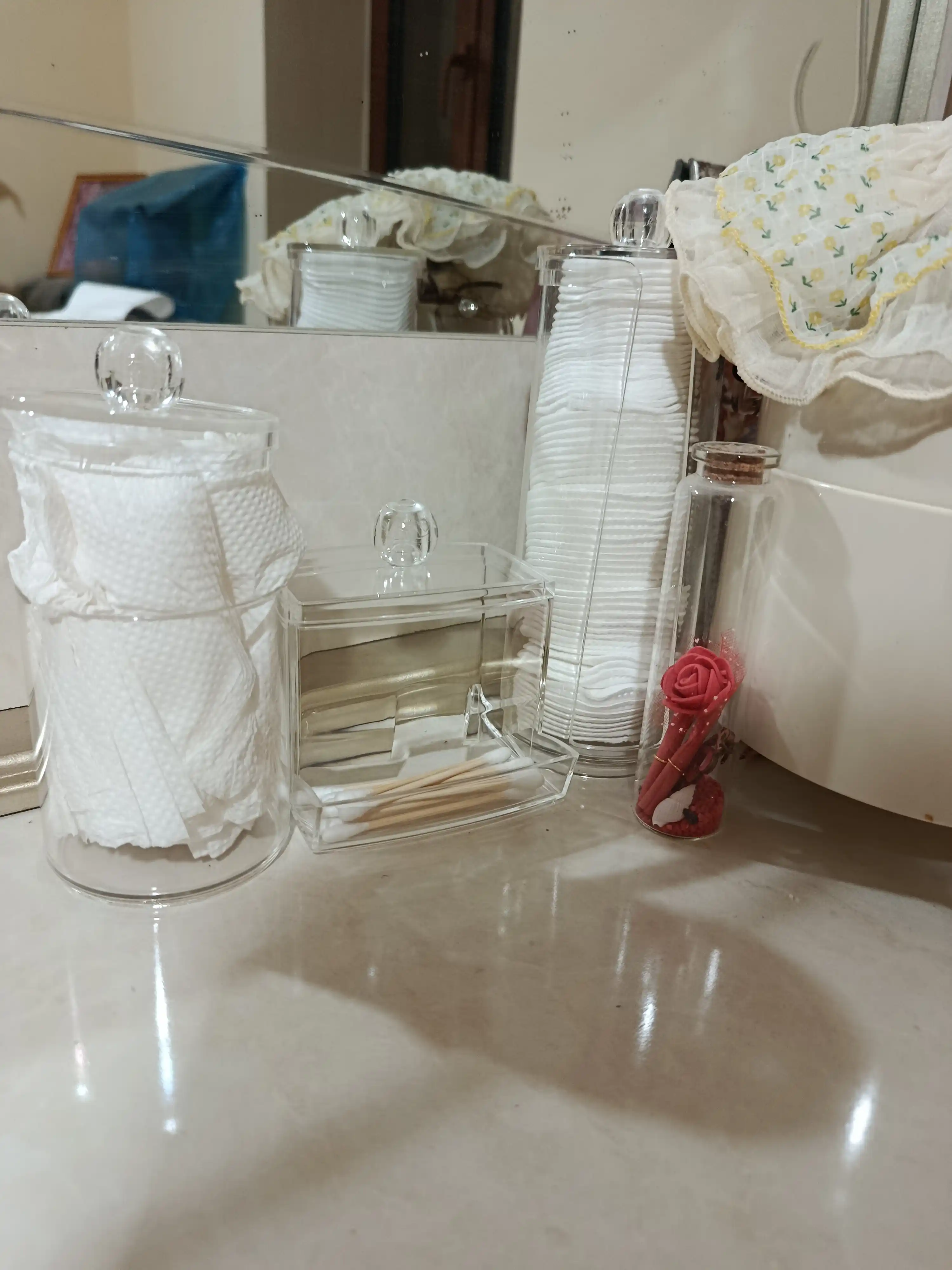 Органайзер для косметики, ватных дисков, палочек, акриловый